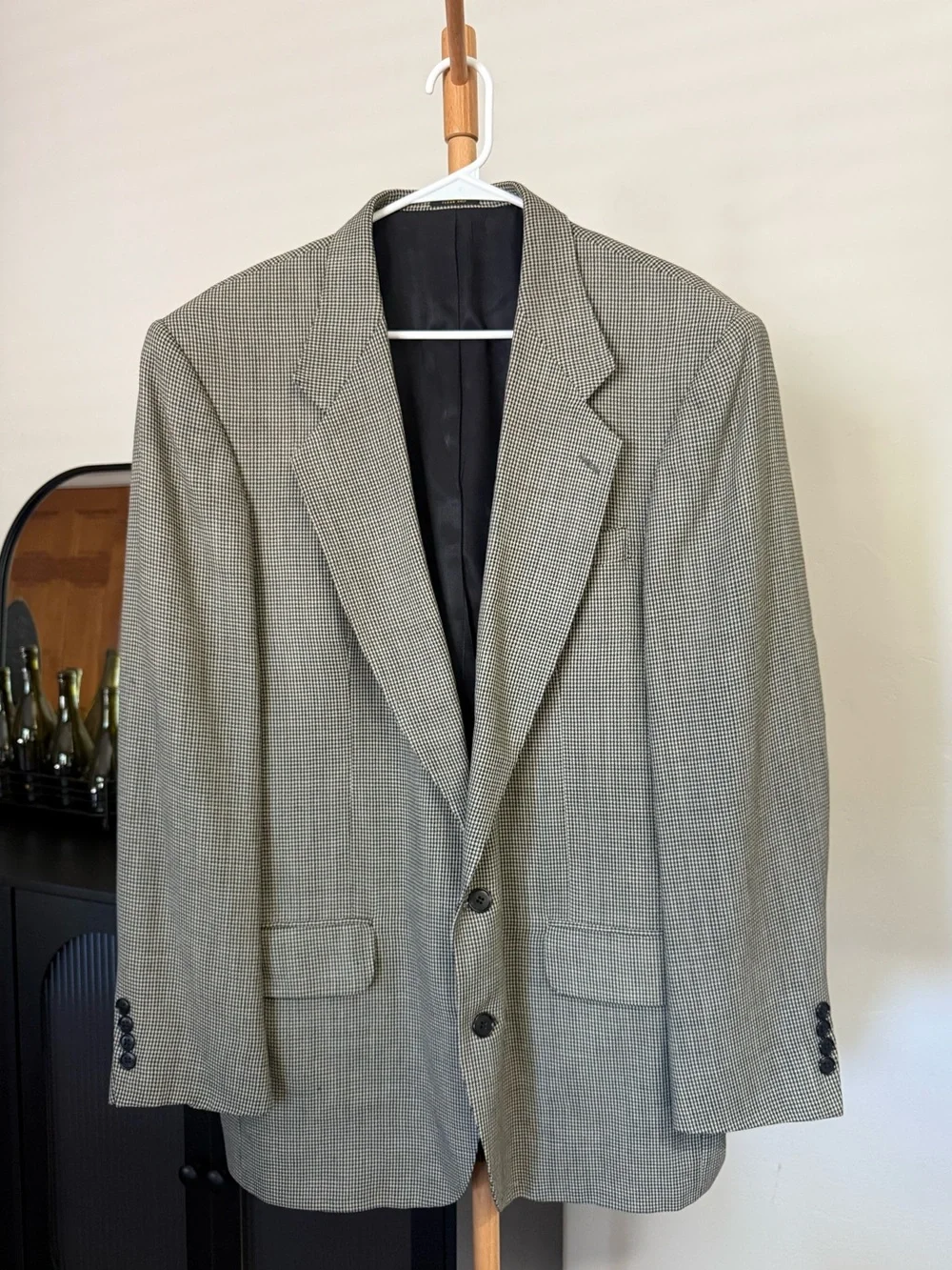 Oscar de la Renta Designer Houndstooth Coat Blazer Suit Jacket Men’s Size 42